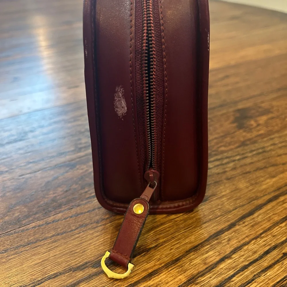 Vintage Cartier Burgundy Leather Shave Bag